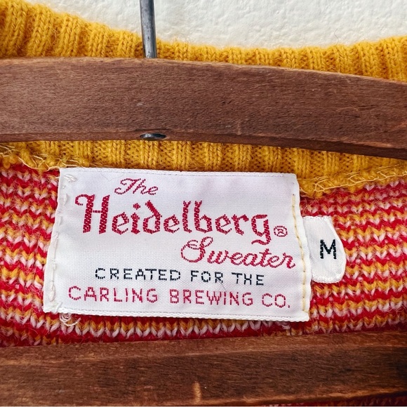 Vintage Heidelberg Beer long sleeve logo double sided knit sweater size M - Picture 7 of 7
